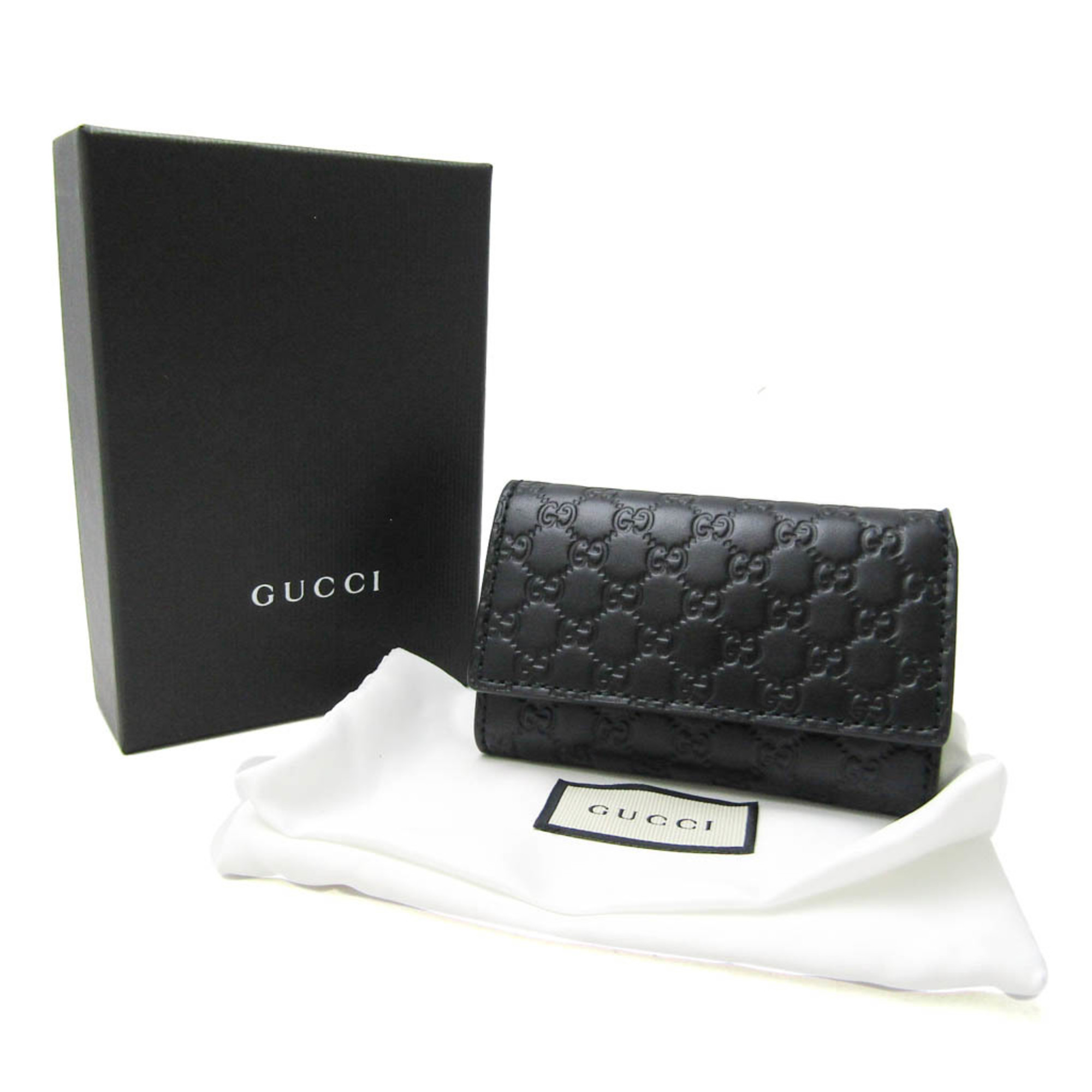 グッチ(Gucci) マイクログッチッシマ 150402 レディース,メンズ レザー キーケース ブラック