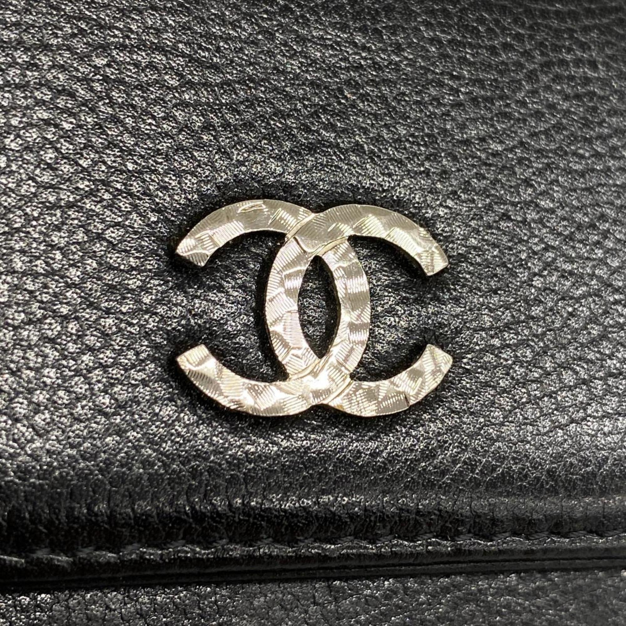 シャネル(Chanel) シャネル 長財布 キャビアスキン ブラック   レディース