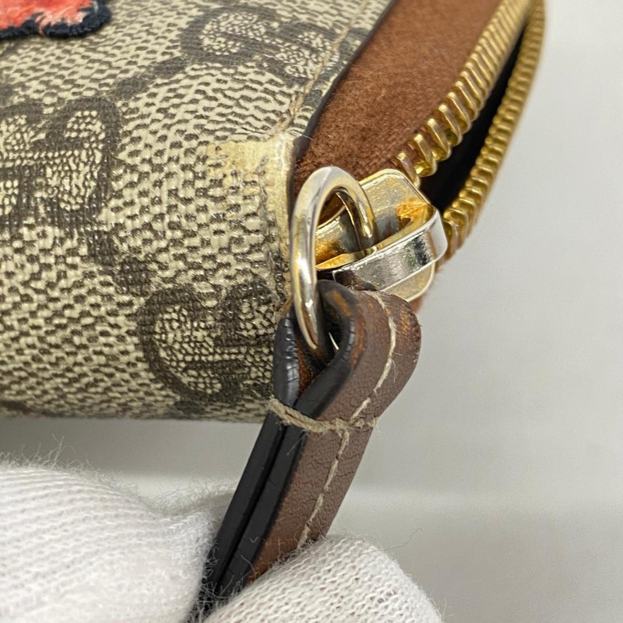 グッチ(Gucci) グッチ 長財布 GGスプリーム 456863  レザー ブラウン   メンズ レディース