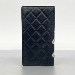 シャネル(Chanel) シャネル 長財布 カンボン ラムスキン ブラック   レディース