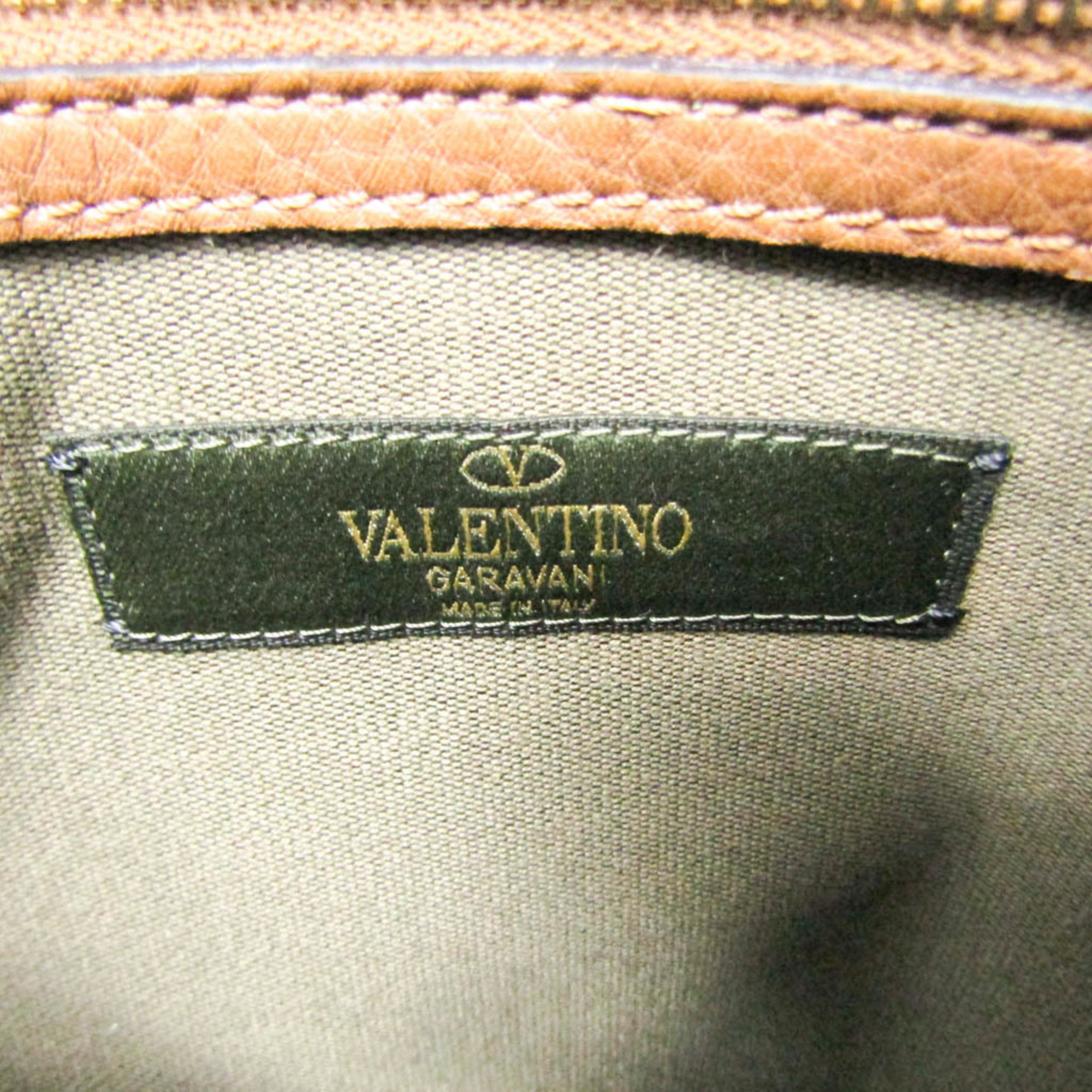 ヴァレンティノ・ガラヴァーニ(Valentino Garavani) ミリタリー レディース,メンズ レザー,キャンバス リュックサック カーキ