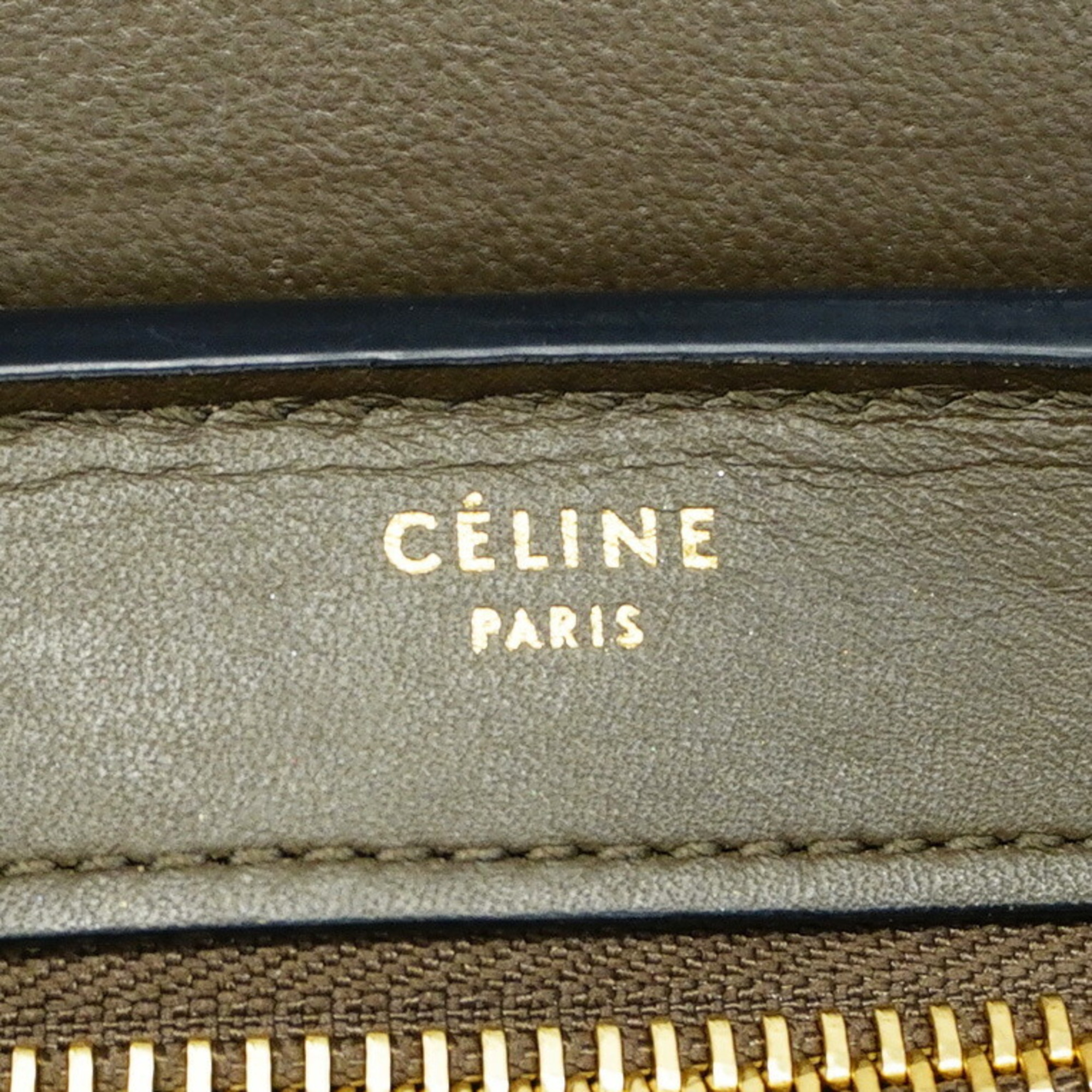 セリーヌ(Celine) セリーヌ ハンドバッグ トラぺーズ レザー カーキ ブラウン   レディース