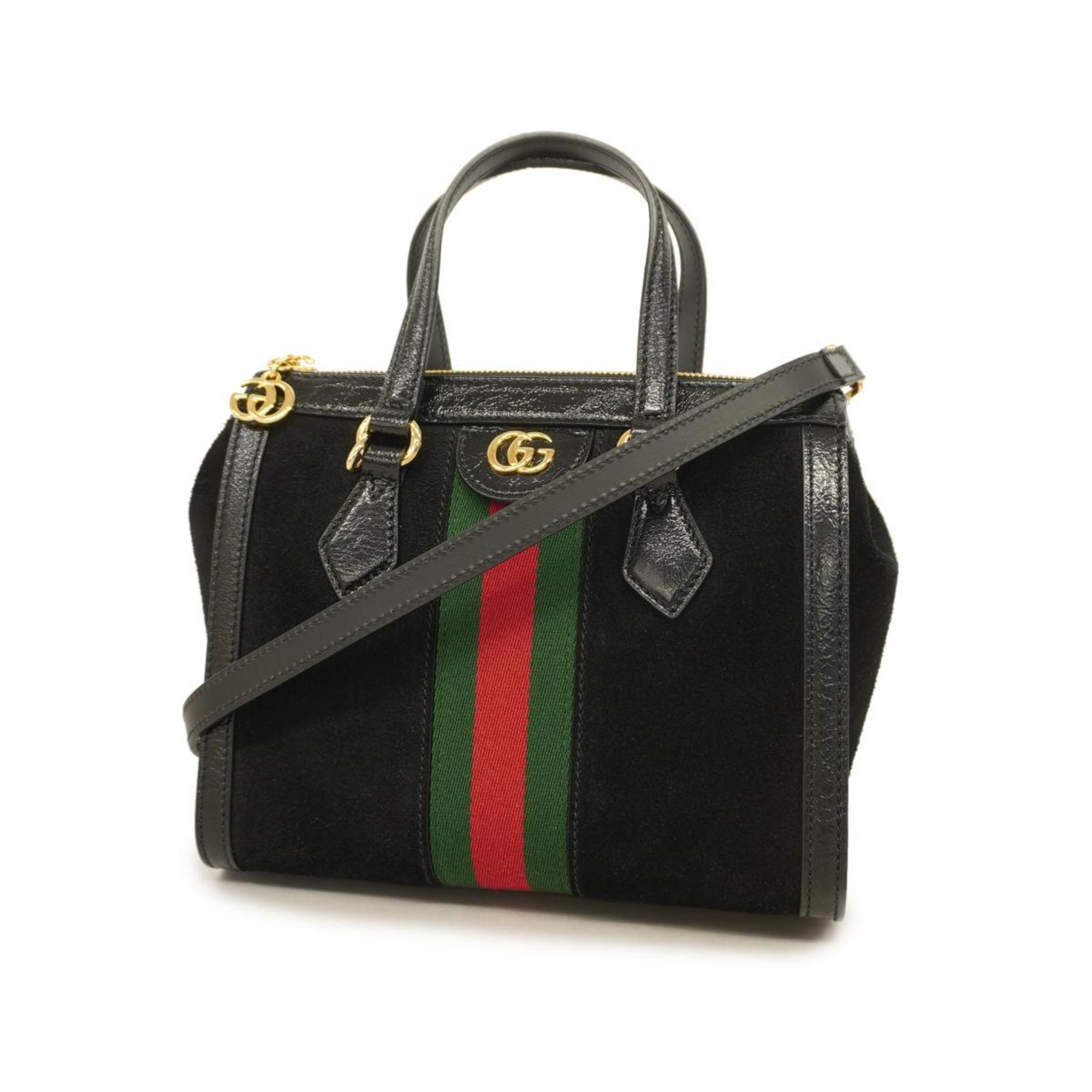 グッチ(Gucci) グッチ ハンドバッグ GGマーモント シェリーライン 547551 スウェード ブラック   レディース