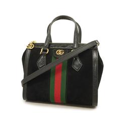 グッチ(Gucci) グッチ ハンドバッグ GGマーモント シェリーライン 547551 スウェード ブラック   レディース