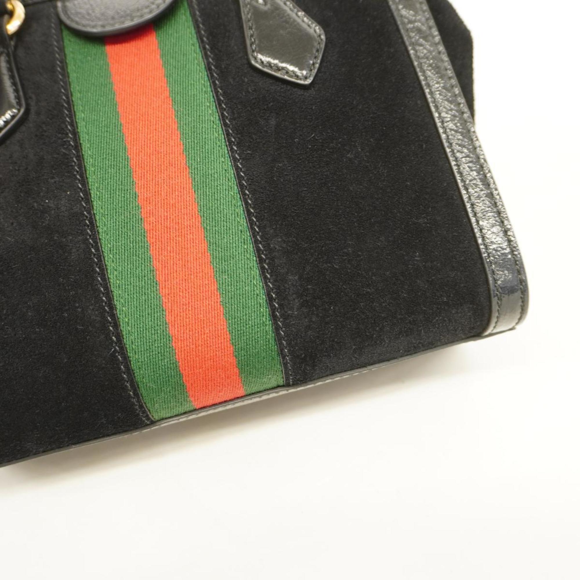 グッチ(Gucci) グッチ ハンドバッグ GGマーモント シェリーライン 547551 スウェード ブラック   レディース