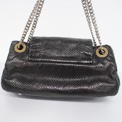 シャネル(Chanel) シャネル ショルダーバッグ 2.55 パンチング チェーンショルダー レザー ブラック    レディース