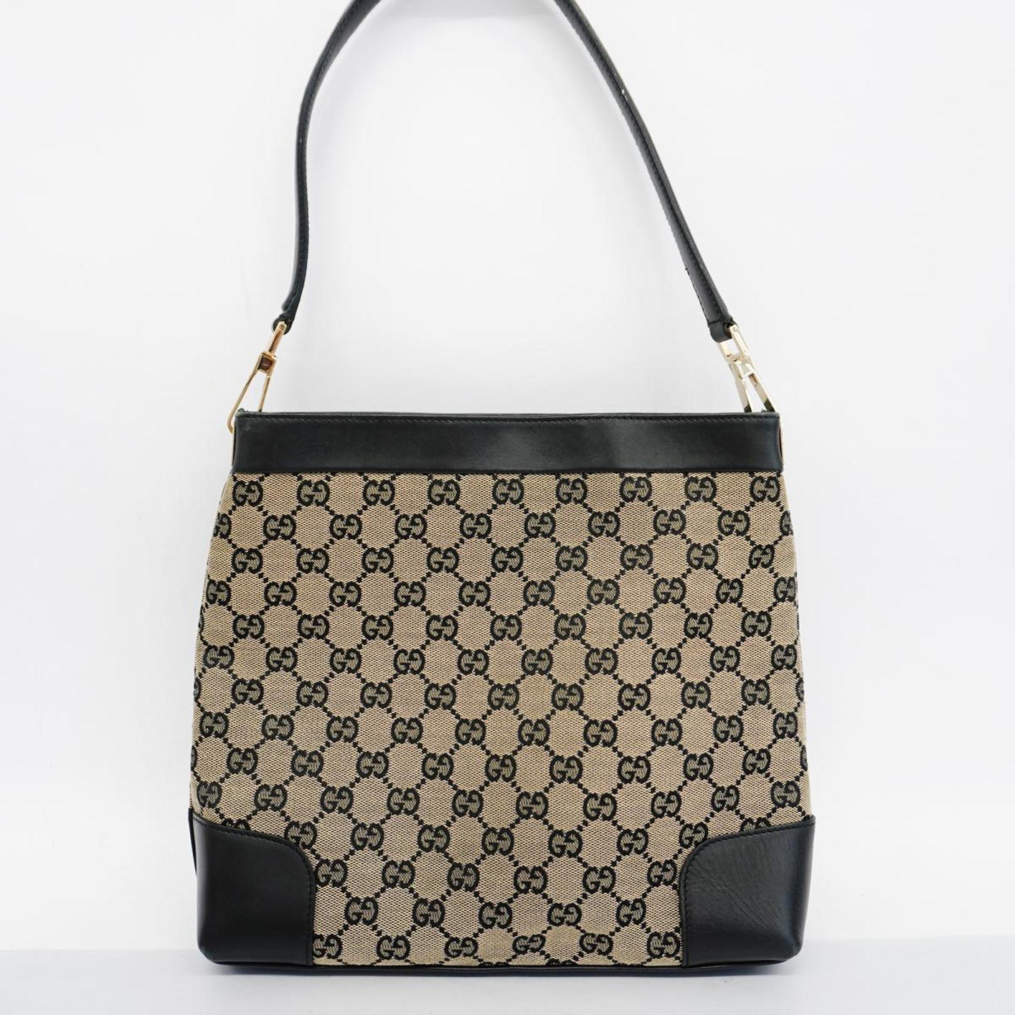 グッチ(Gucci) グッチ ショルダーバッグ GGキャンバス 001 4231 キャンバス ブラック ベージュ シャンパン  レディース