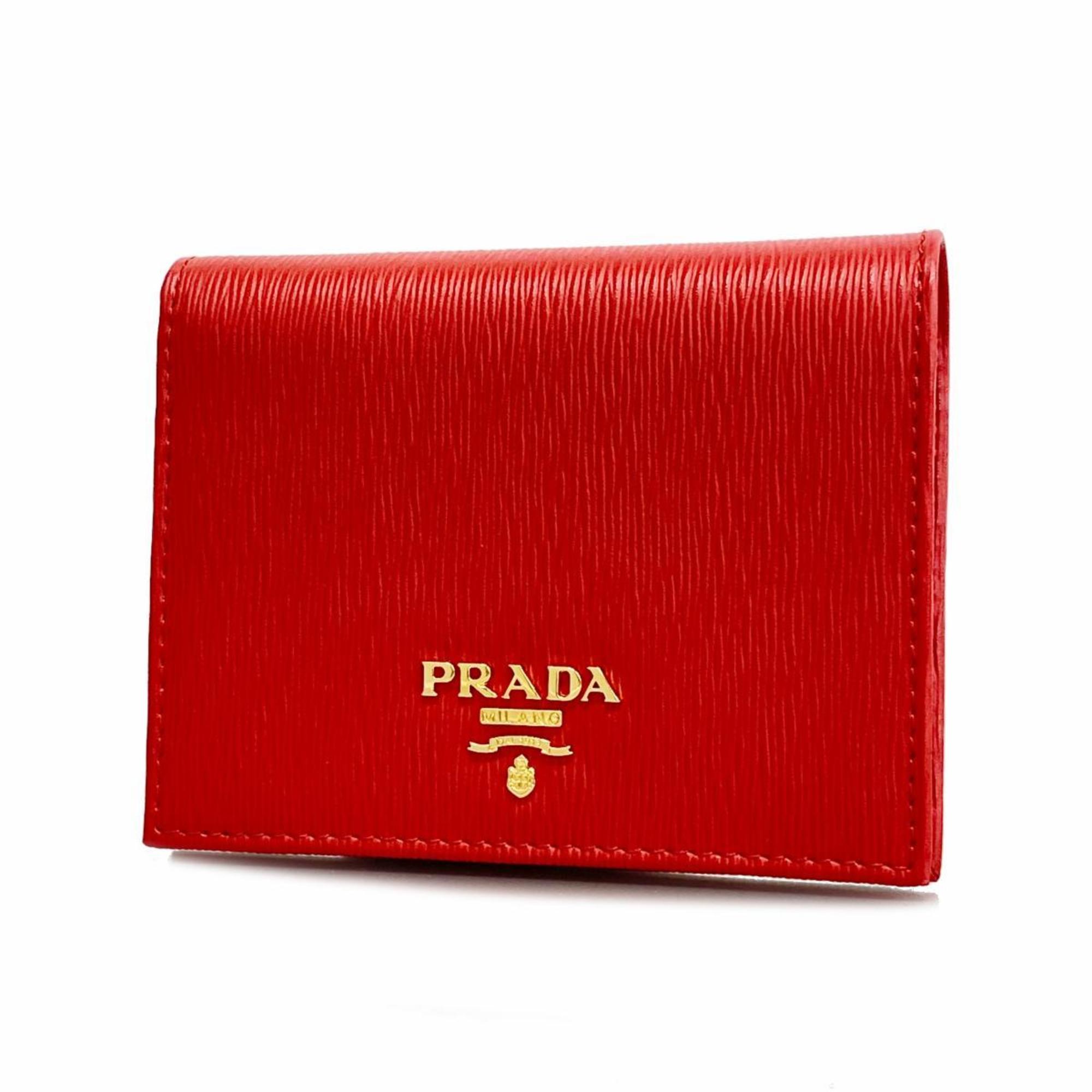 プラダ(Prada) プラダ 財布 ヴィッテロムーブ レザー レッド   レディース