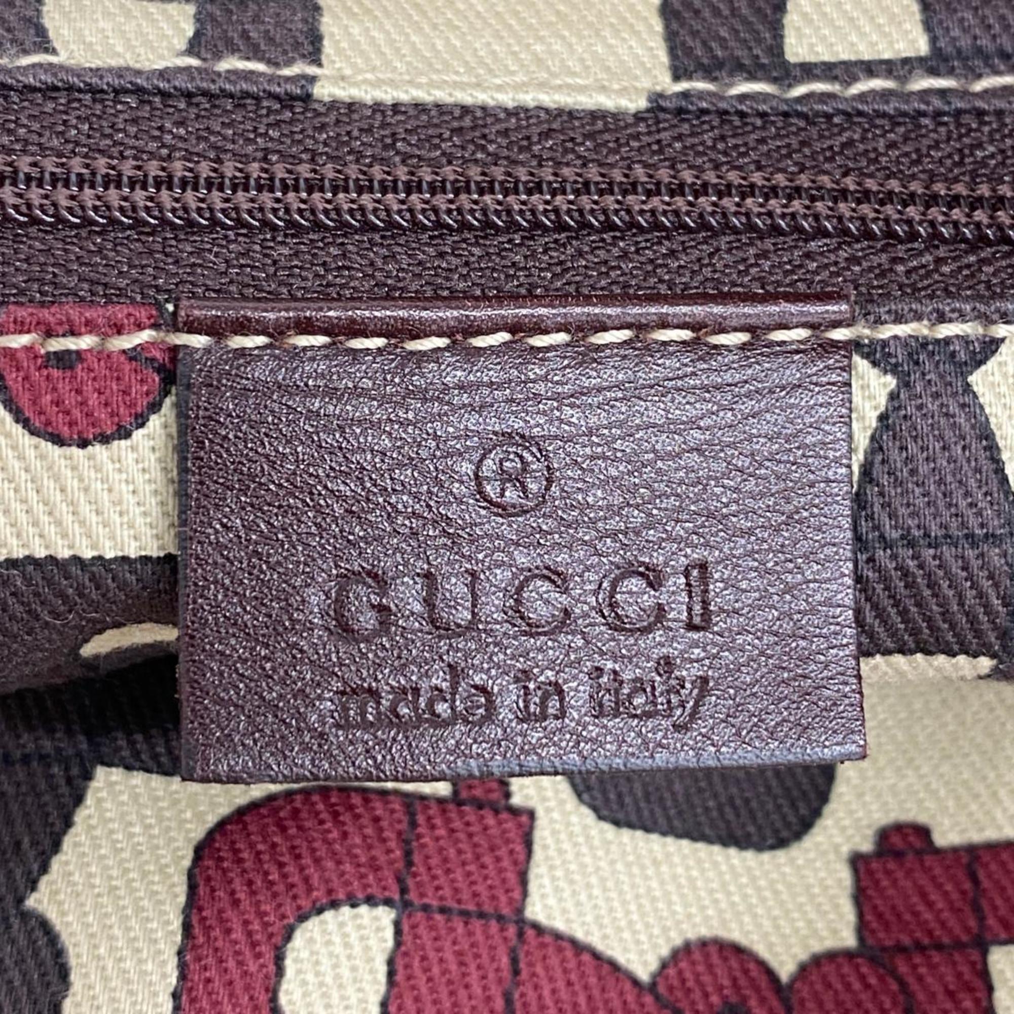 グッチ(Gucci) グッチ ショルダーバッグ グッチシマ 204940 レザー ダークブラウン シャンパン  レディース