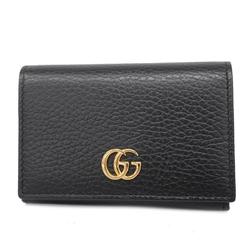 グッチ(Gucci) グッチ 名刺入れ GGマーモント 474748 レザー ブラック   レディース