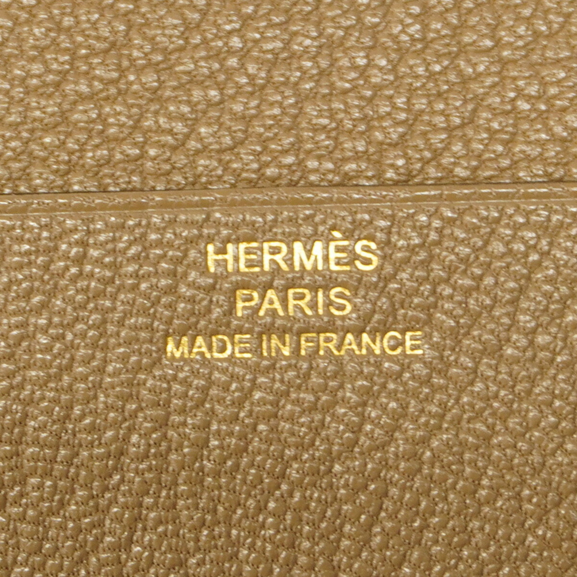 エルメス(Hermes) エルメス 三つ折り財布 ベアンコンビネ U刻印 シェーブル エトゥープ   レディース