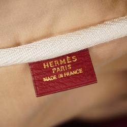 エルメス(Hermes) エルメス ボストンバッグ ヴィクトリア50 トリヨンクレマンス トワルアッシュ ナチュラル レッド   レディース