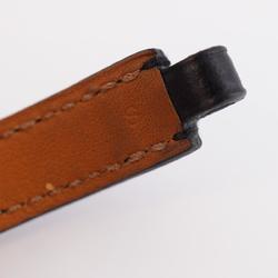 エルメス(Hermes) エルメス ブレスレット □L刻印 リヴァルドゥブルトゥール メタル素材 レザー シルバー ブラック ブラウン  メンズ レディース