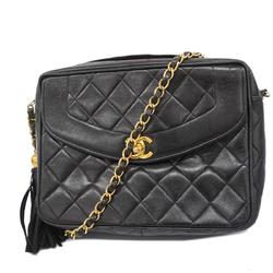 シャネル(Chanel) シャネル ショルダーバッグ マトラッセ 付きショルダー ラムスキン ブラック   レディース