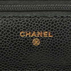 シャネル(Chanel) シャネル ショルダーウォレット マトラッセ チェーンショルダー キャビアスキン ブラック   レディース