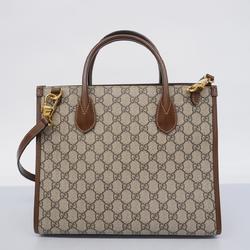 グッチ(Gucci) グッチ ハンドバッグ GGスプリーム 659983  レザー ブラウン   レディース