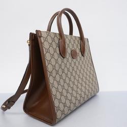 グッチ(Gucci) グッチ ハンドバッグ GGスプリーム 659983  レザー ブラウン   レディース