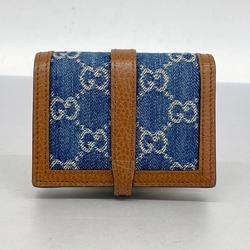 グッチ(Gucci) グッチ 財布 ニュージャッキー GGデニム 645536 デニム レザー ブルー   レディース