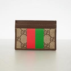 グッチ(Gucci) グッチ 名刺入れ GGスプリーム タイガ― 673002 0410  レザー ブラウン  メンズ レディース