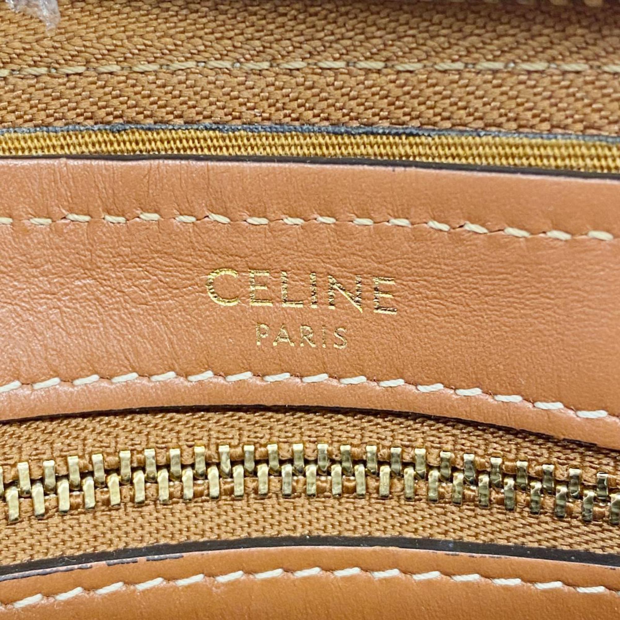 セリーヌ(Celine) セリーヌ ハンドバッグ Cマカダム  ブラウン ブラック   レディース