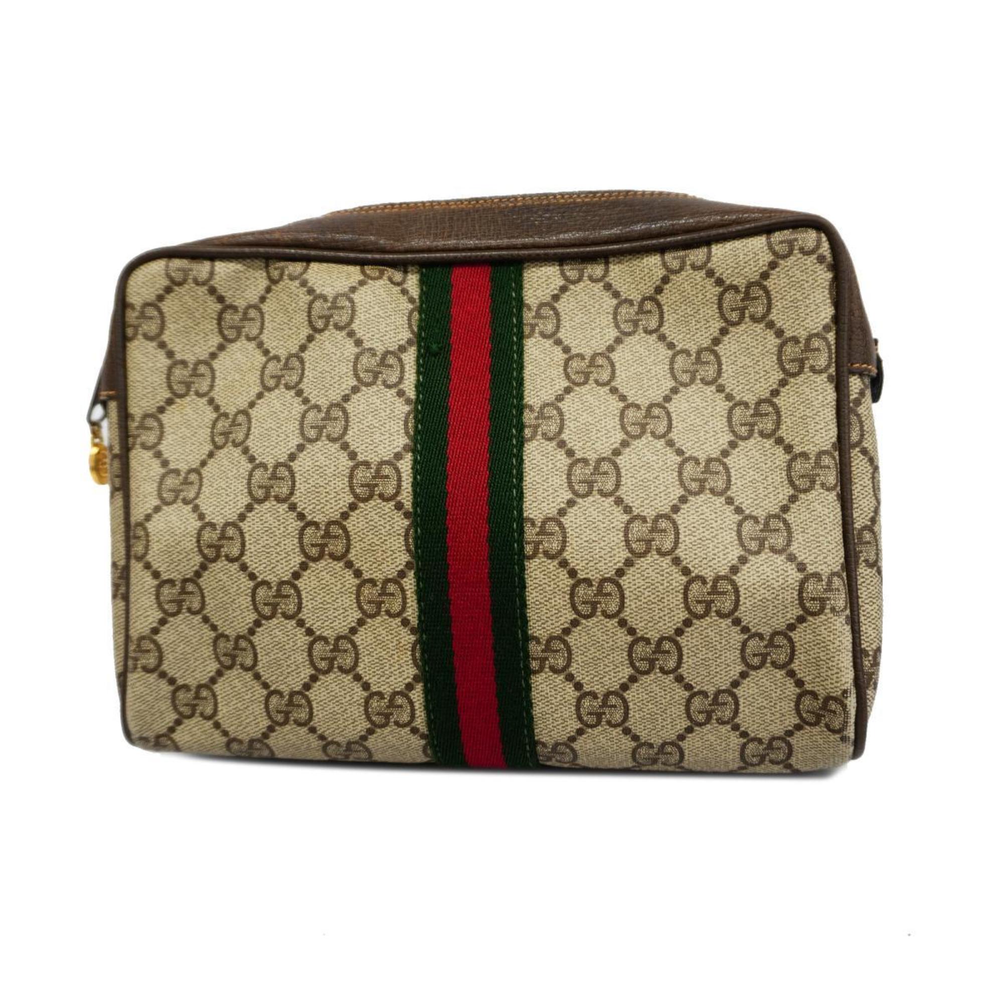 グッチ(Gucci) グッチ クラッチバッグ GGスプリーム シェリーライン 98 30 014 3553  ブラウン   レディース