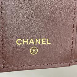 シャネル(Chanel) シャネル 三つ折り財布 マトラッセ キャビアスキン ブラック シャンパン  レディース