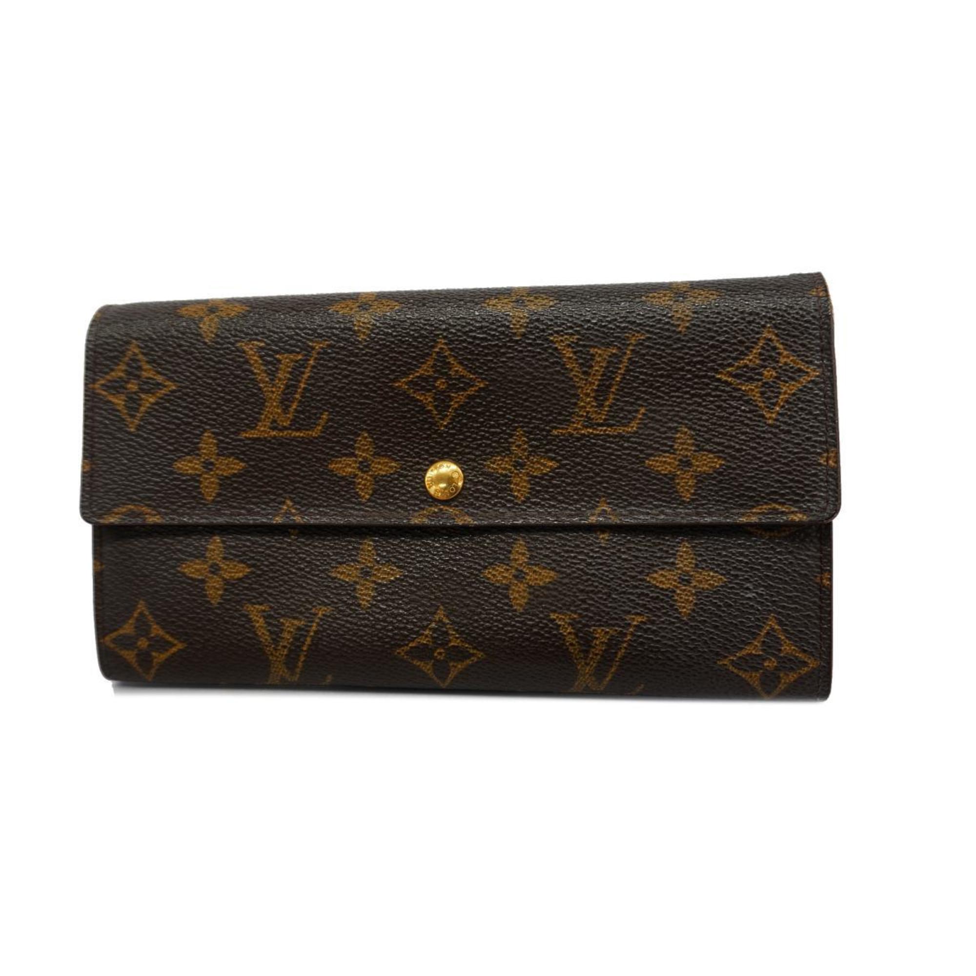 ルイ・ヴィトン(Louis Vuitton) ルイ・ヴィトン 長財布 モノグラム ポルトモネクレディ M61725 ブラウンレディース