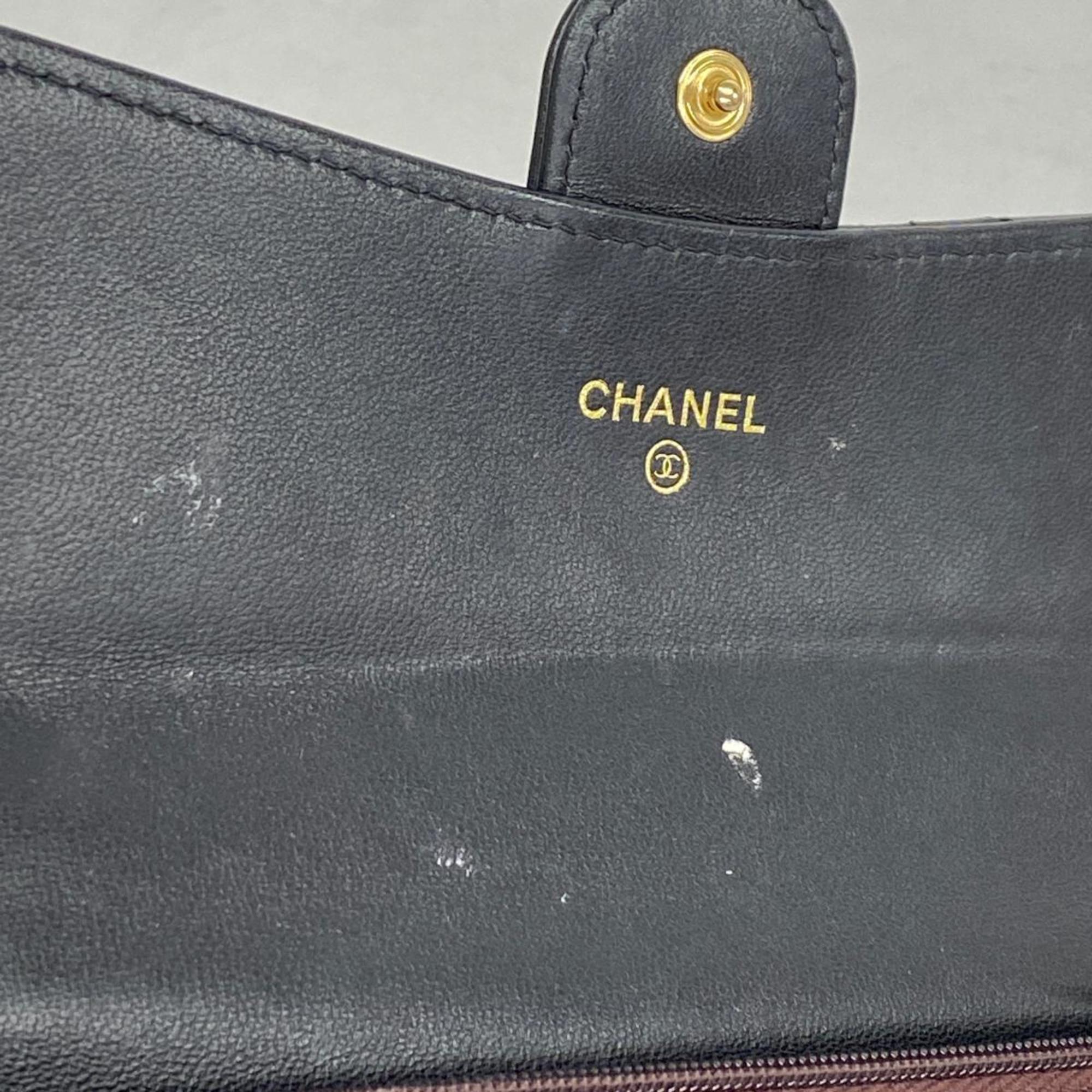 シャネル(Chanel) シャネル 長財布 マトラッセ ラムスキン ブラック   レディース