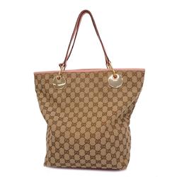 グッチ(Gucci) グッチ トートバッグ GGキャンバス 120836 キャンバス ピンク ブラウン   レディース