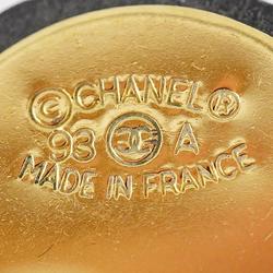 シャネル(Chanel) シャネル イヤリング  ココマーク マトラッセ  サークル GPメッキ ゴールド ブラック 93A  レディース