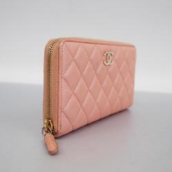 シャネル(Chanel) シャネル 長財布 マトラッセ キャビアスキン ピンク シャンパン  レディース