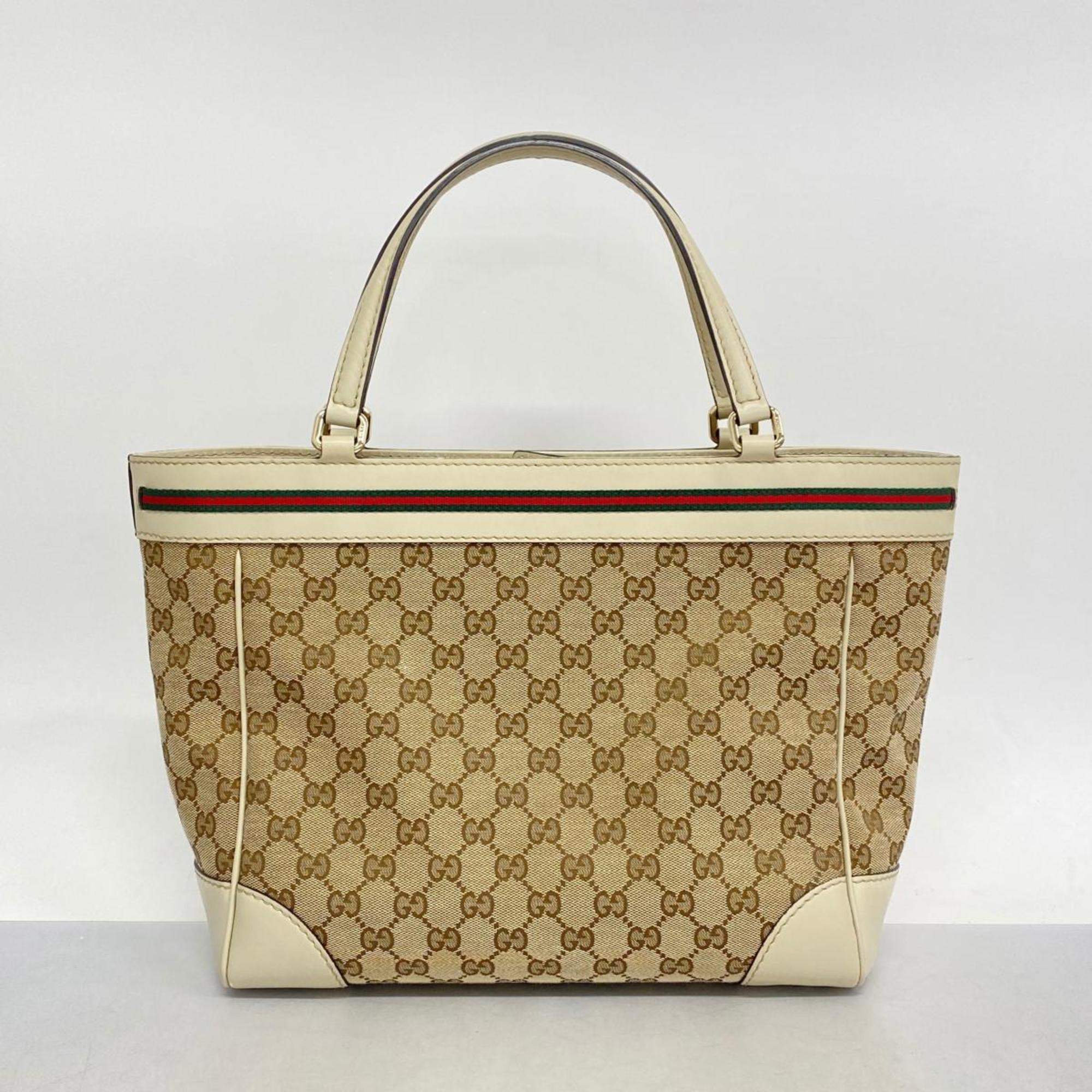 グッチ(Gucci) グッチ トートバッグ GGキャンバス シェリーライン 257061 キャンバス レザー ブラウン ホワイト シャンパン  レディース