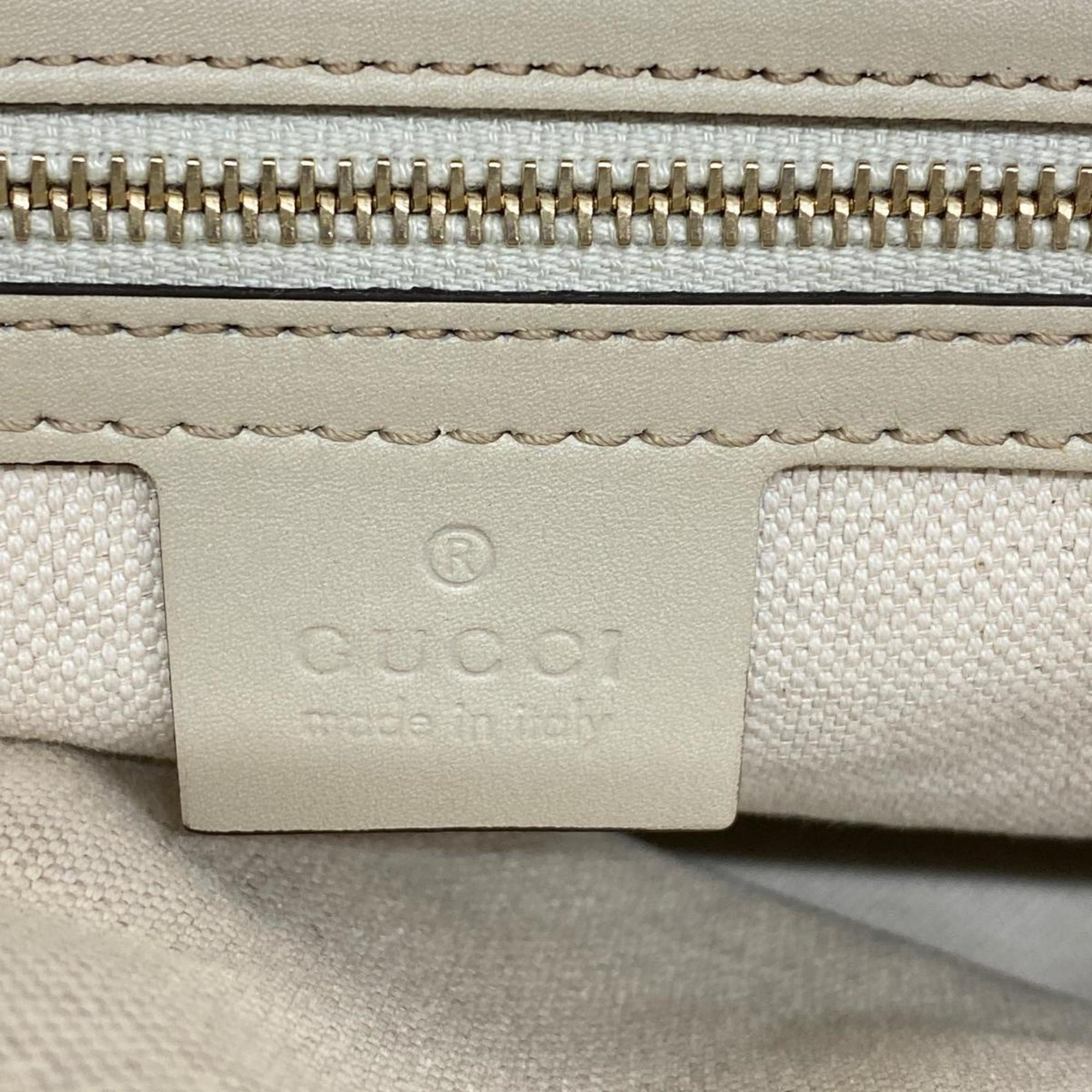 グッチ(Gucci) グッチ トートバッグ GGキャンバス シェリーライン 257061 キャンバス レザー ブラウン ホワイト シャンパン  レディース