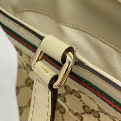 グッチ(Gucci) グッチ トートバッグ GGキャンバス シェリーライン 257061 キャンバス レザー ブラウン ホワイト シャンパン  レディース