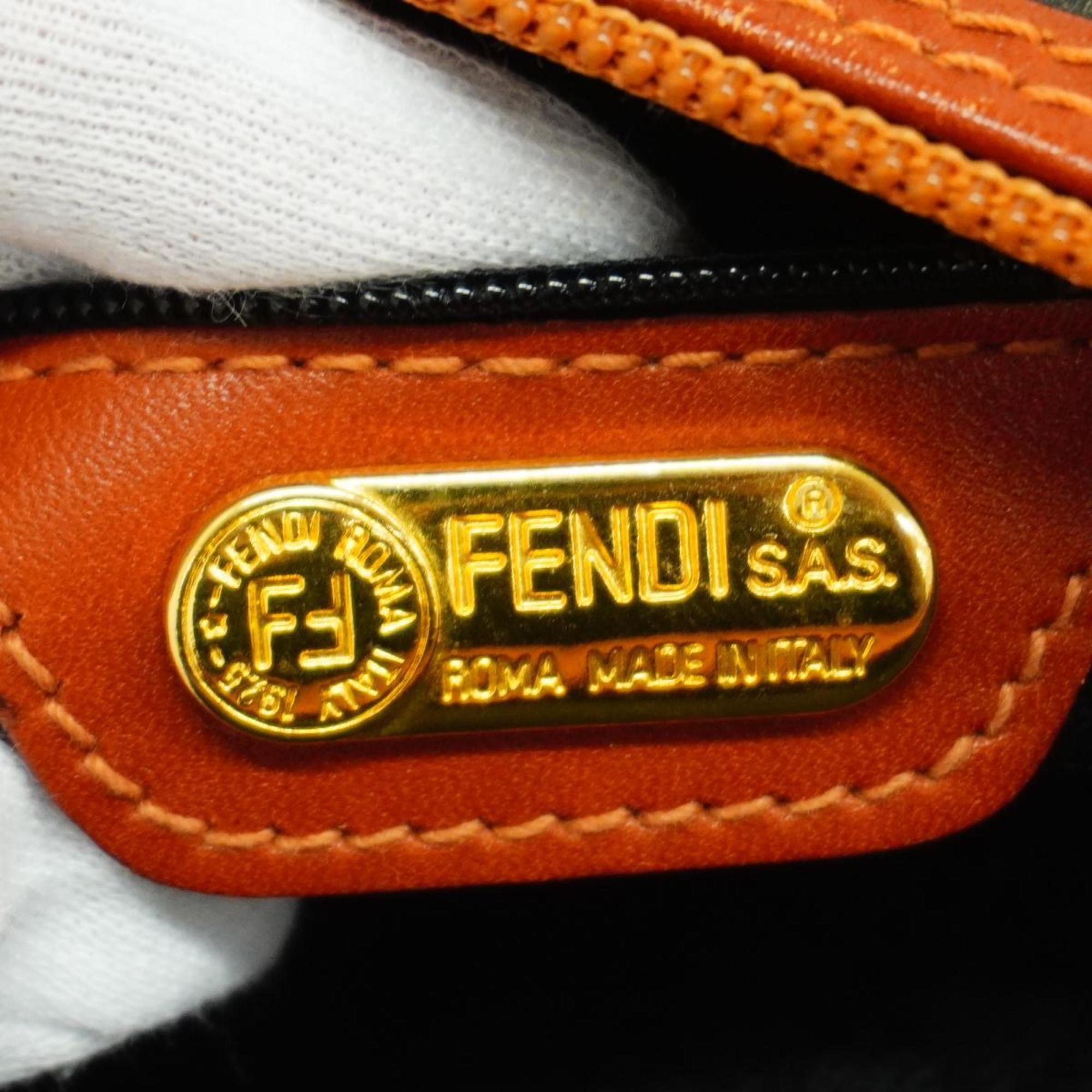 フェンディ(Fendi) フェンディ ボストンバッグ ペカン  レザー ブラウン   メンズ レディース