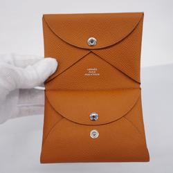 エルメス(Hermes) エルメス 財布・コインケース カルヴィ デュオ B刻印 ヴォーエプソン ゴールド   レディース