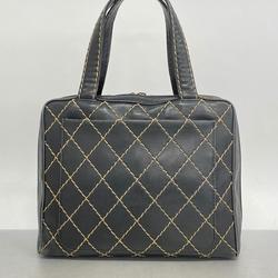 シャネル(Chanel) シャネル トートバッグ ワイルドステッチ ラムスキン ブラック  レディース