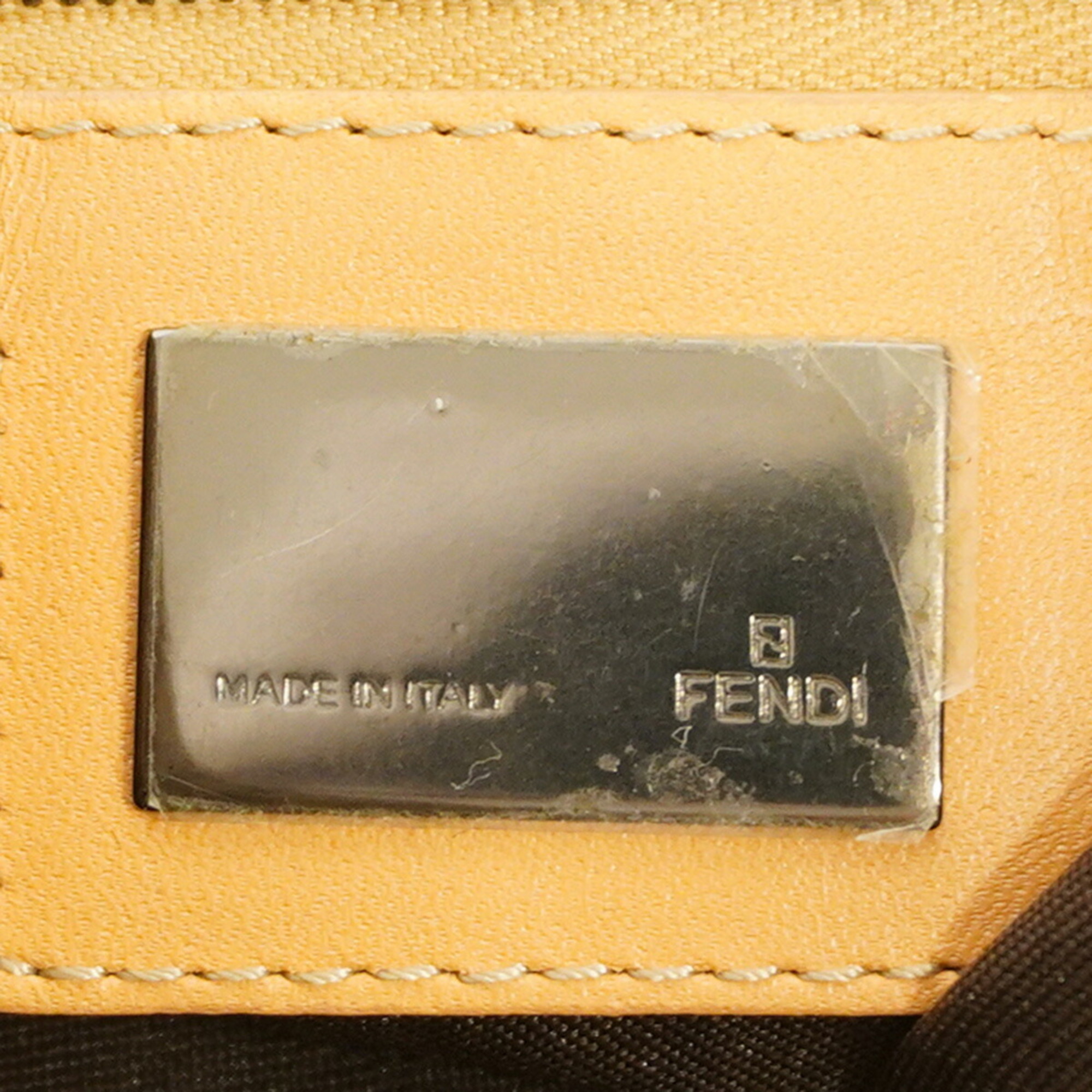 フェンディ(Fendi) フェンディ ハンドバッグ ズッキーノ マンマバケット ナイロンキャンバス ブラウン ベージュ  レディース