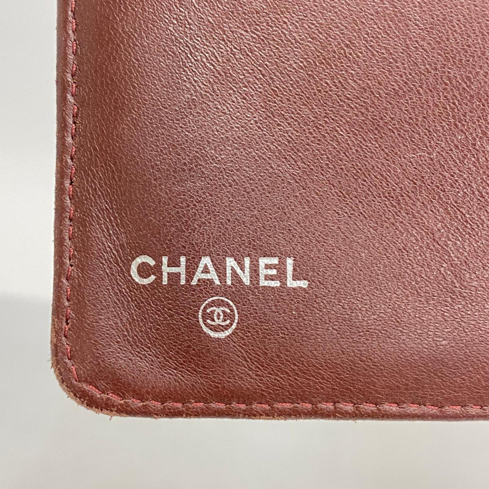 シャネル(Chanel) シャネル 財布 マトラッセ ラムスキン ブラック ブラウン   レディース