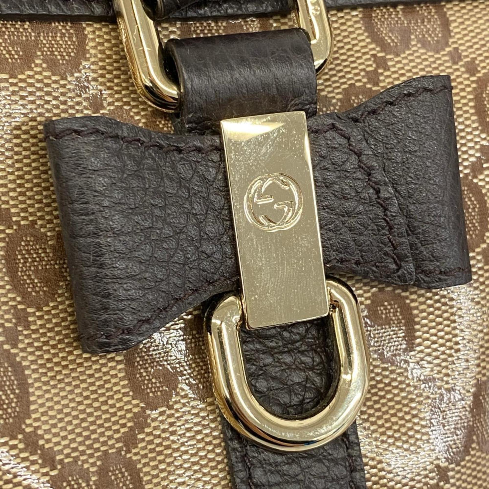 グッチ(Gucci) グッチ ハンドバッグ GGクリスタル 336664 レザー コーティングキャンバス ブラウン シャンパン  レディース