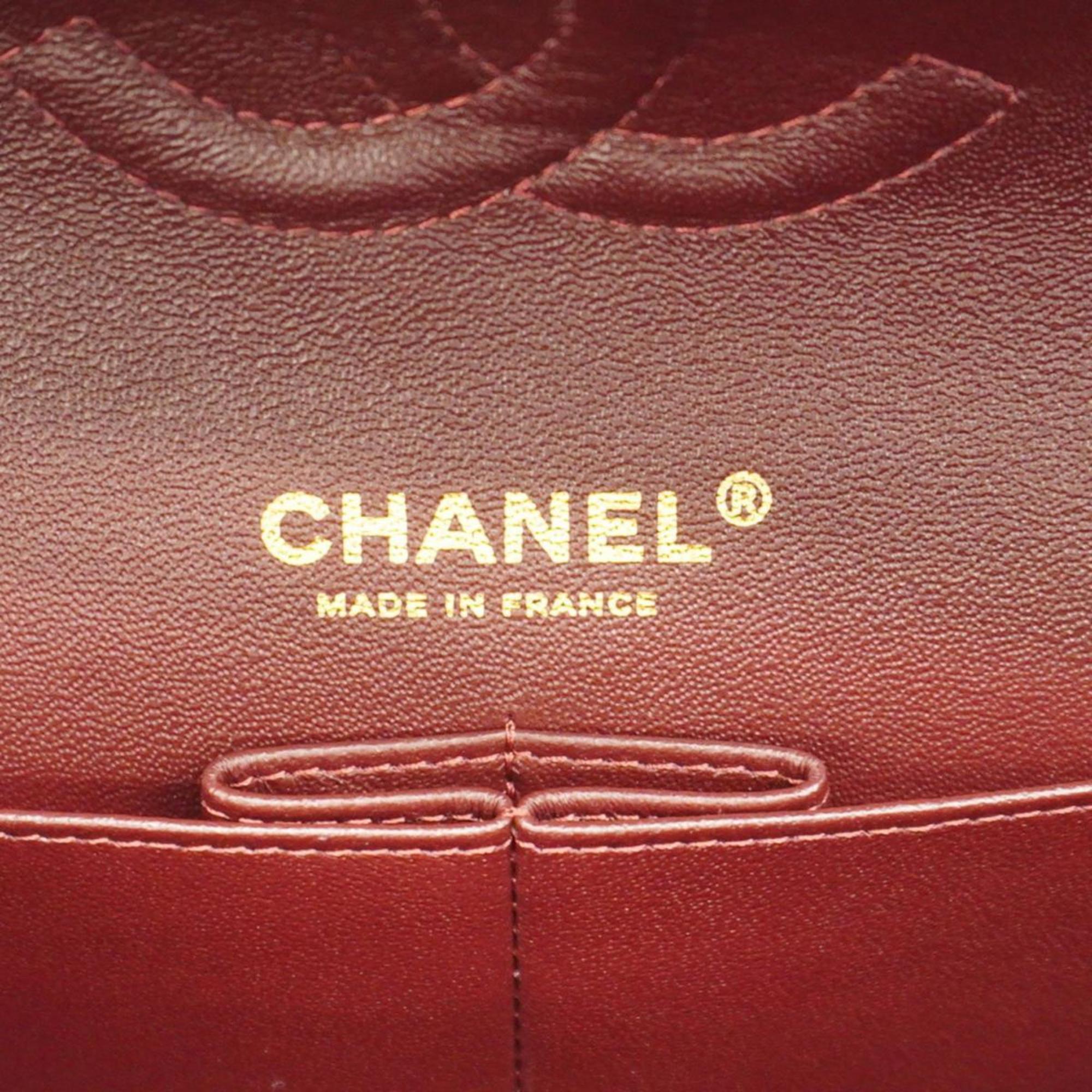 シャネル(Chanel) シャネル ショルダーバッグ マトラッセ Wフラップ Wチェーン キャビアスキン ブラック シャンパン  レディース