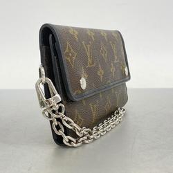 ルイ・ヴィトン(Louis Vuitton) ルイ・ヴィトン 三つ折り長財布 モノグラム・マカサー ポルトフォイユロン M60168 ブラウン ブラックメンズ