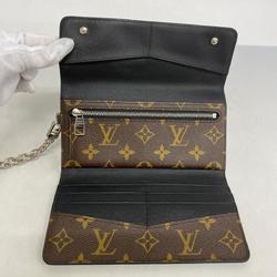 ルイ・ヴィトン(Louis Vuitton) ルイ・ヴィトン 三つ折り長財布 モノグラム・マカサー ポルトフォイユロン M60168 ブラウン ブラックメンズ