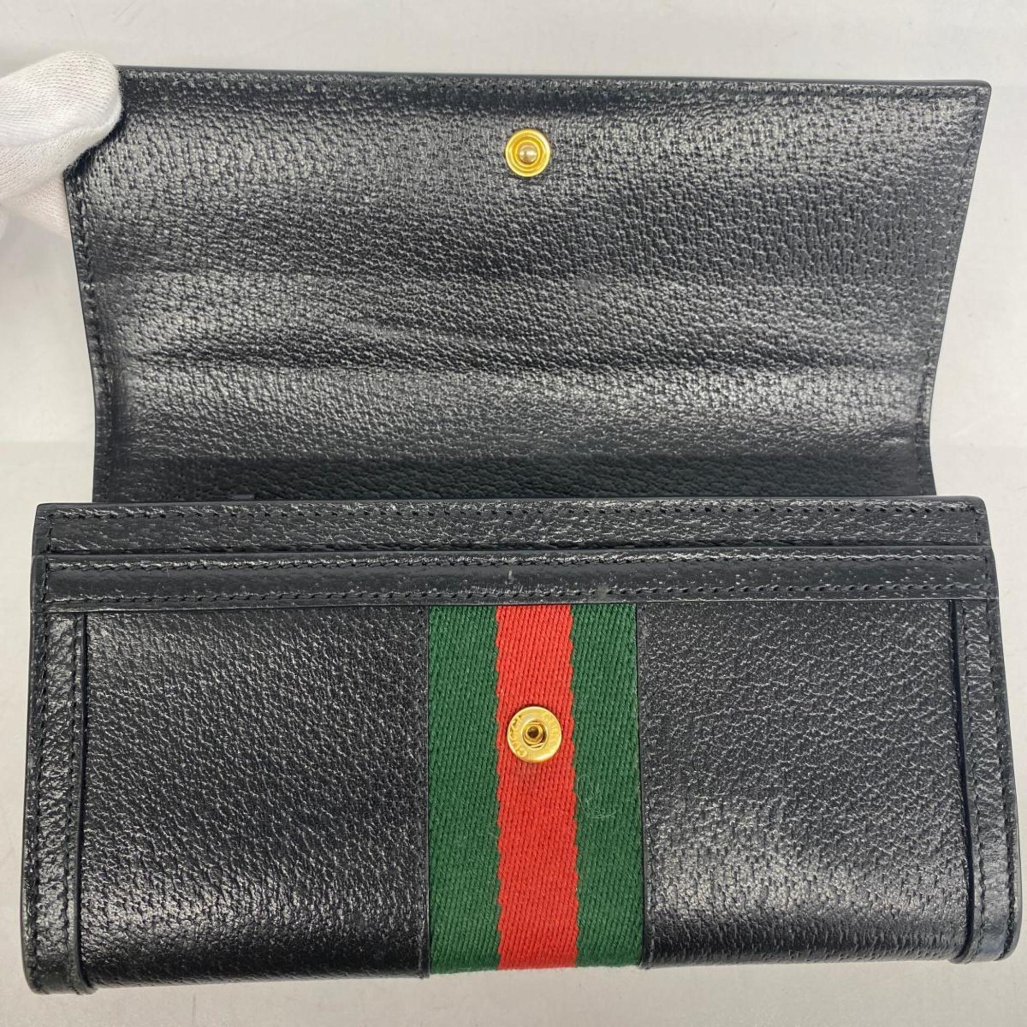 グッチ(Gucci) グッチ 長財布 オフィディア 719886 レザー ブラック   メンズ レディース