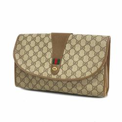 グッチ(Gucci) グッチ クラッチバッグ GGスプリーム シェリーライン 89 01 031  レザー ブラウン   メンズ レディース