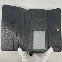 グッチ(Gucci) グッチ 長財布 インターロッキングG 449397 レザー ブラック シャンパン  メンズ レディース