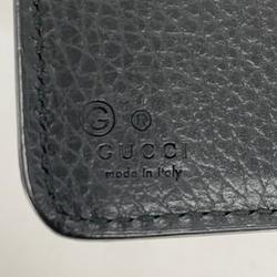 グッチ(Gucci) グッチ 長財布 インターロッキングG 449397 レザー ブラック シャンパン  メンズ レディース