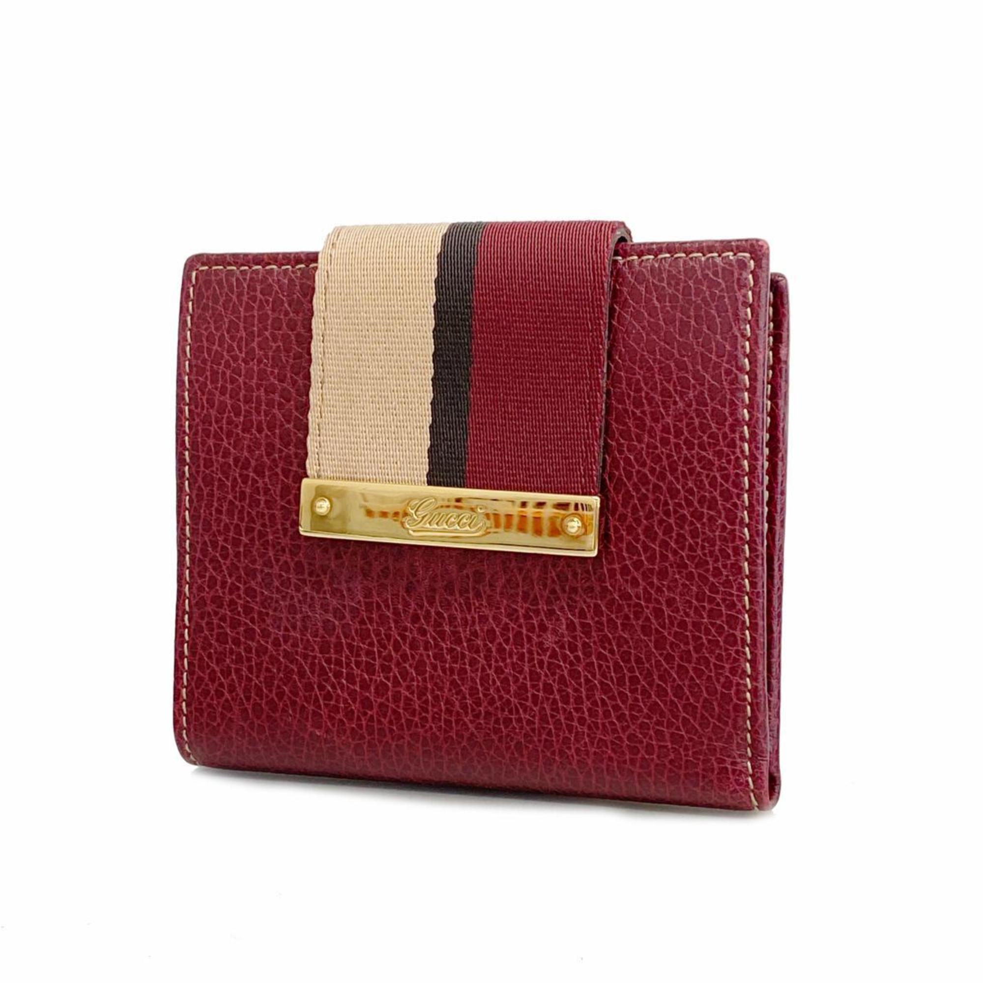 グッチ(Gucci) グッチ 財布 181669 レザー ワインレッド   レディース