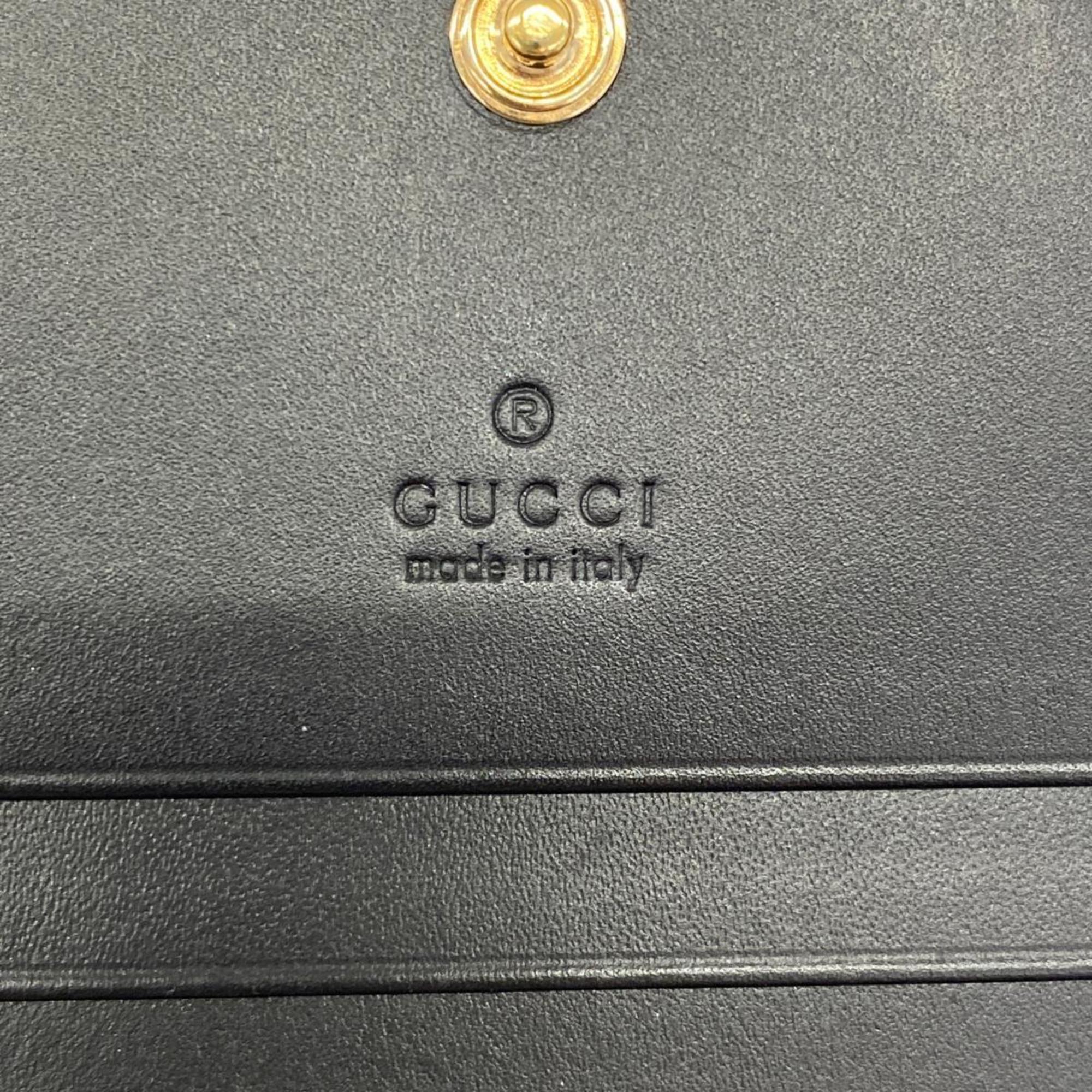 グッチ(Gucci) グッチ 名刺入れ・カードケース グッチシマ 406924 レザー ブラック シャンパン  メンズ レディース