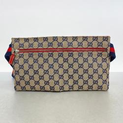 グッチ(Gucci) グッチ ウエストバッグ GGキャンバス シェリーライン 28566 キャンバス ネイビー  メンズ レディース